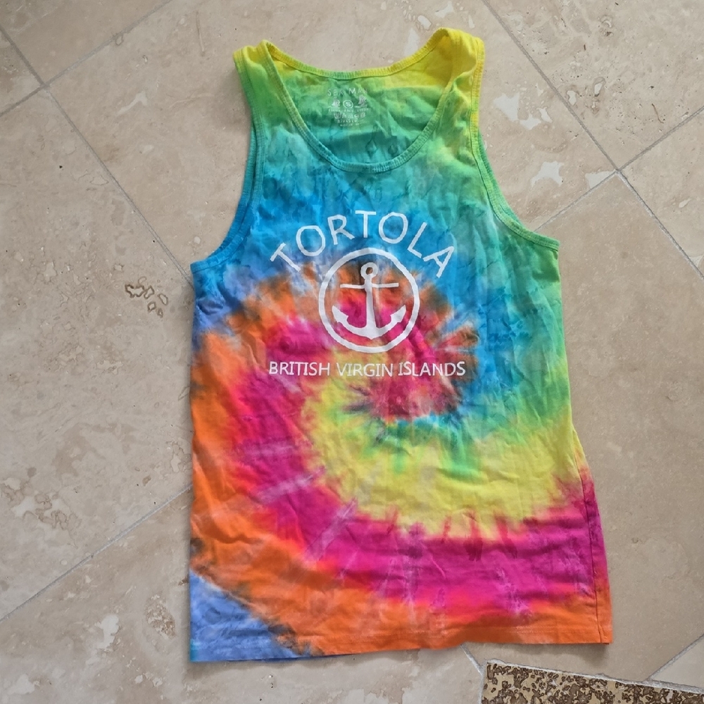 Tortola Virgin Islands Tie-Dye Tank Top SZ Small